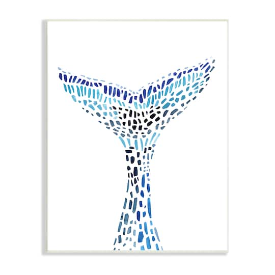 Stupell Industries Abstract Nautical Fin Blue Geometric Block Pattern Wall Plaque